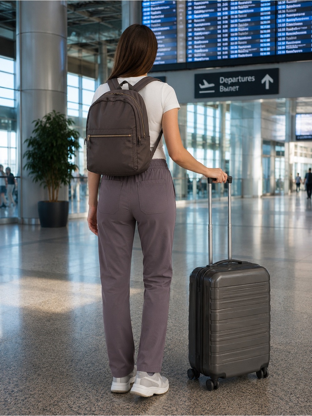 Woman travel pants Kirkland Signature women’s  Cargo Pants in Mauve